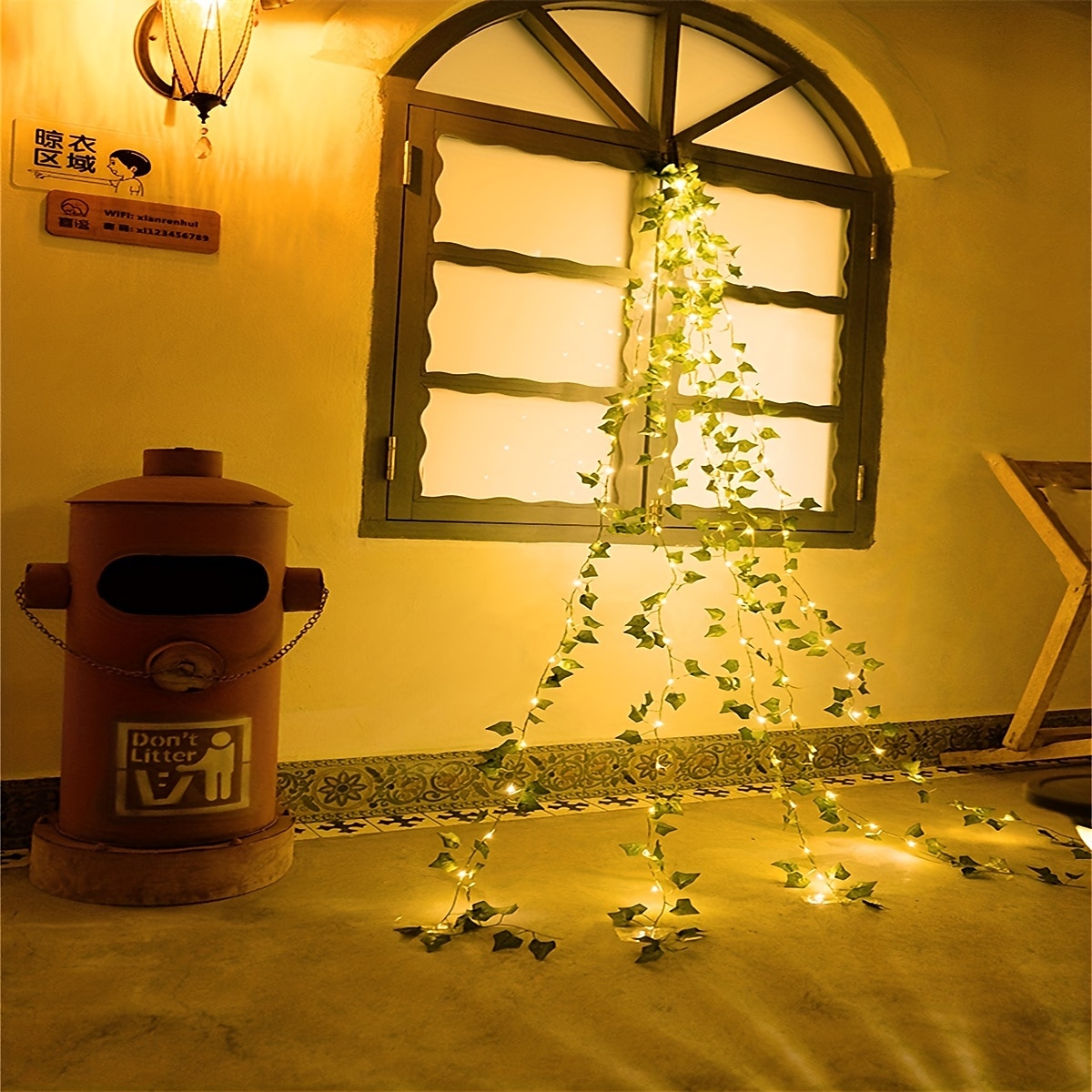 Guirlande lumineuse solaire à LED de 2 m pour réception de mariage élégante – 8 modes, blanc chaud, étanche IP65, feuilles de lierre suspendues pour cour, décoration murale de 2025 ? $12.99 –P5