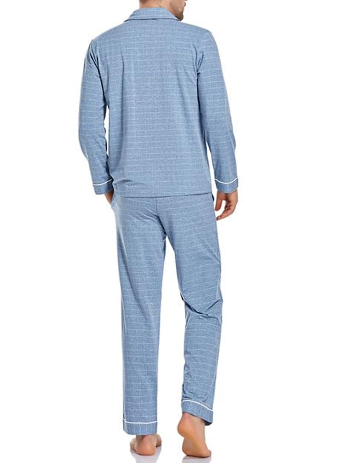 Homens Loungewear Roupa de Dormir Conjunto de Pijama Top e calça de pijama 2 Peças Xadrez à moda Casual Conforto Casa Diário Algodão Poliéster Conforto Lapela Manga Longa Camisa Social Calça Com de 2025 por $37.99 –P18