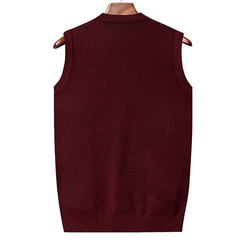 Herren Pullover Pullunder Wollpullover Kaschmir Strickjacke Gerippt Stricken Standard Tasche Strick Raute V Ausschnitt Warm-Ups Moderne zeitgenössische Freizeitskleidung Ausgehen Bekleidung Winter 2026 - $39.99 –P9