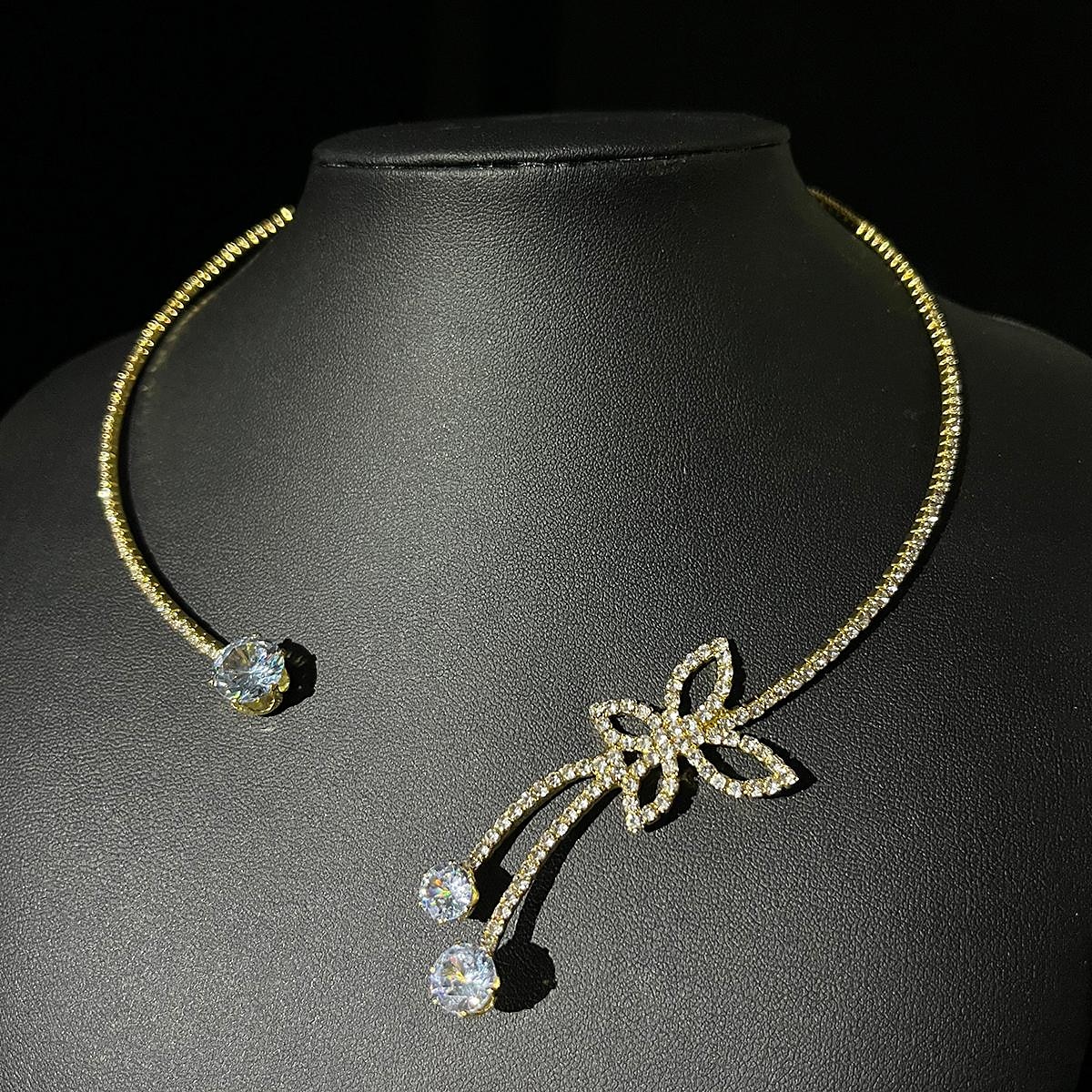 choker halsband strass dammode enkel elegant klassisk fjäril cirkel halsband för bröllopsdag bröllop gäst klänning för att imponera 2025 2025 - $8.99 -P2