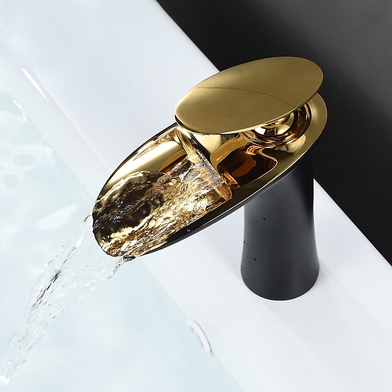 بالوعة الحمام الحنفية - شلال مطلي / طلاء ملون في وسط التعامل مع واحد ثقب واحدBath Taps 2025 - $105.99 –P10