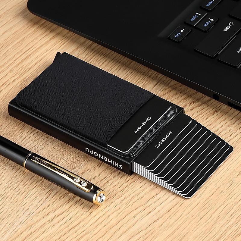 1 Pc Slim Aluminum Wallet Credit Card Holder RFID Wallet Metal Thin Slim Bank Card Case Men Women Pop-up Credit Card Bag 2025 - $11.99 –P1
