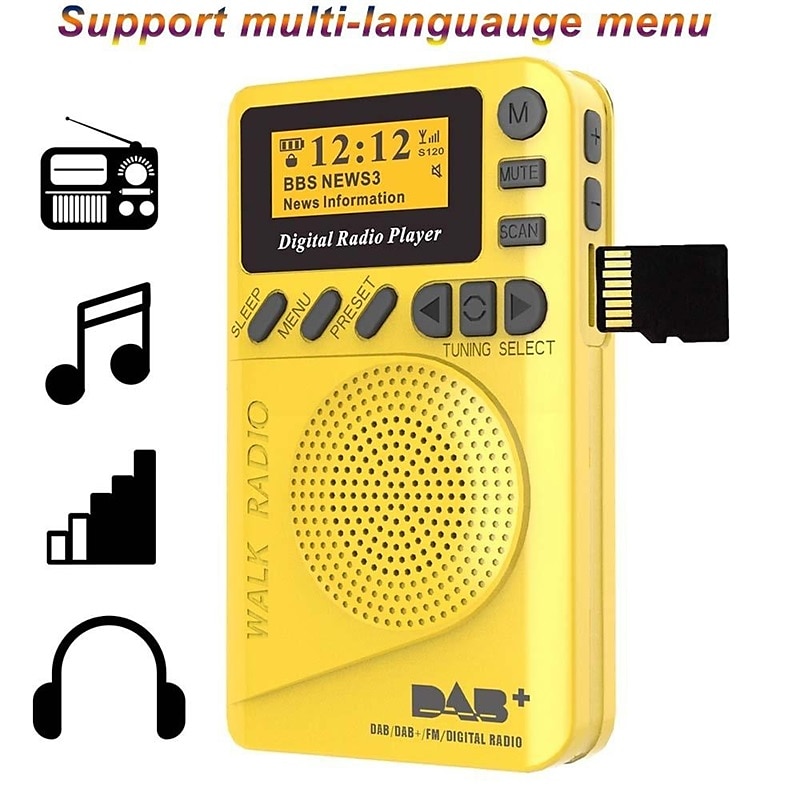 Mini Pocket DAB Digital Radio FM Digital Demodulator Portable MP3 Player with 1.44 Inch LCD Screen Built-in Rechargerable Battery 2025 - $61.99 –P1