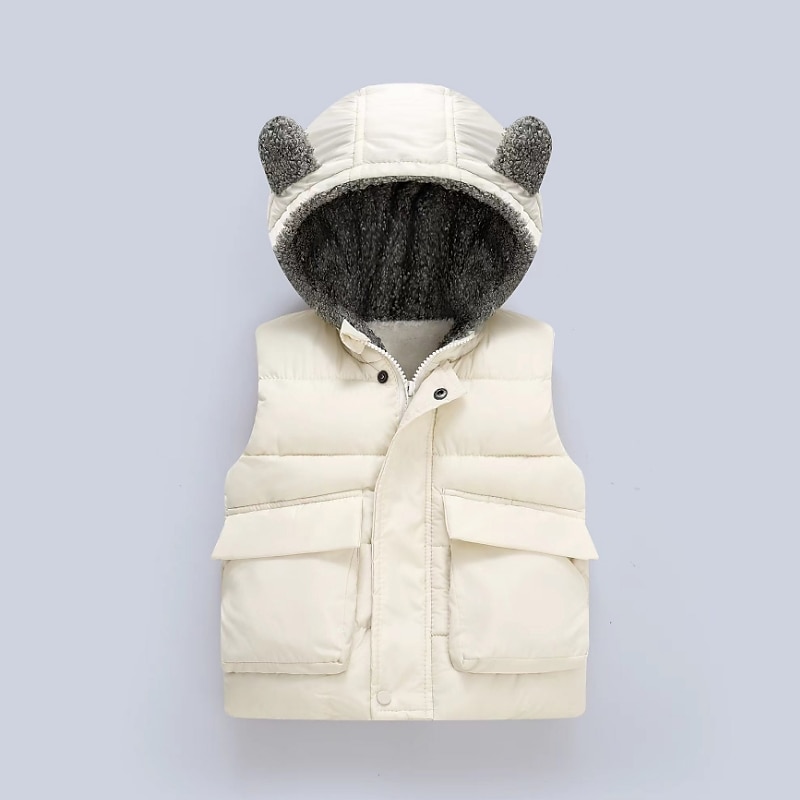 Småbarn Pojkar Pufferjacka Ytterkläder Ensfärgat Ärmlös Täcka Utomhus Häftig Förtjusande Dagligen Svart Grön Beige Höst Vinter 3-7 år 2025 - $17.49 –P4
