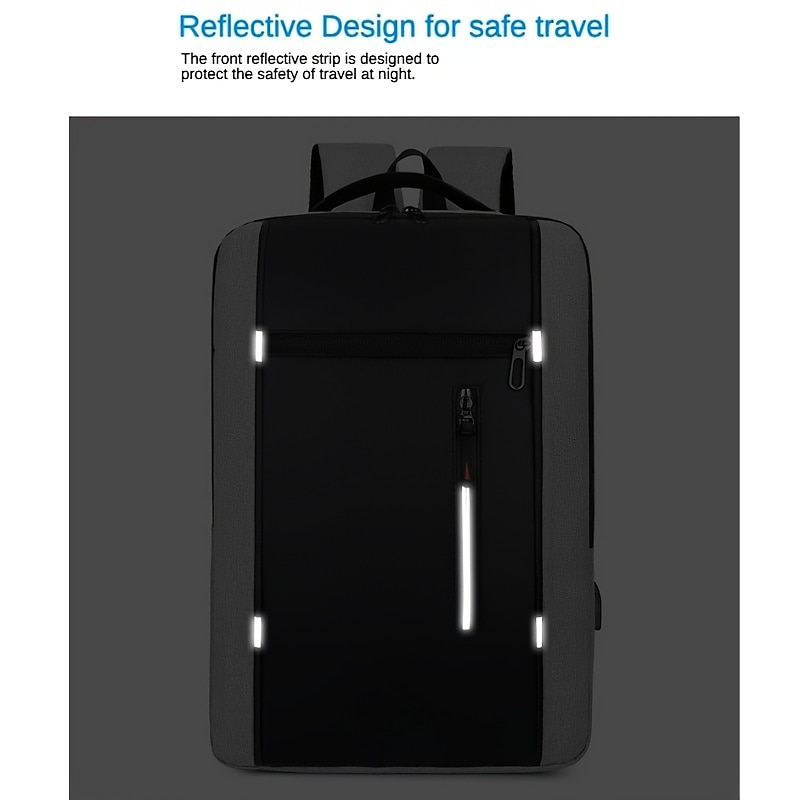 1 mochila para hombre y mujer con puerto de carga USB, bolsa para computadora para viajes de negocios, uso diario, mochila para computadora portátil, mochila multifuncional para estudiantes de gran 2025 - $23.99 -P4