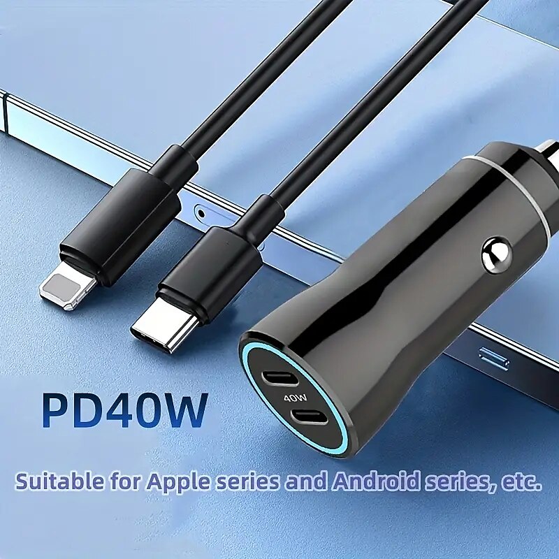 40 W Dual PD Car Charging PDPD Fast Charge 40 W Car Charger New 40 W Dual Type-C Port Charging 2025 - $15.99 –P3