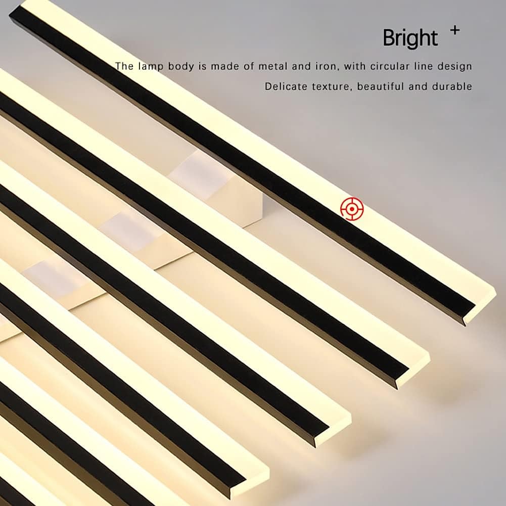 Rectangular Geometric LED Ceiling Lamp 12/15 Head Dimmable Chandelier for Bedroom Livingroom,Dimmable Flush Mount Ceiling Light,Modern Linear LED Ceiling Lights Fixture-Wave 110-240V 2025 - $352.69 –P5