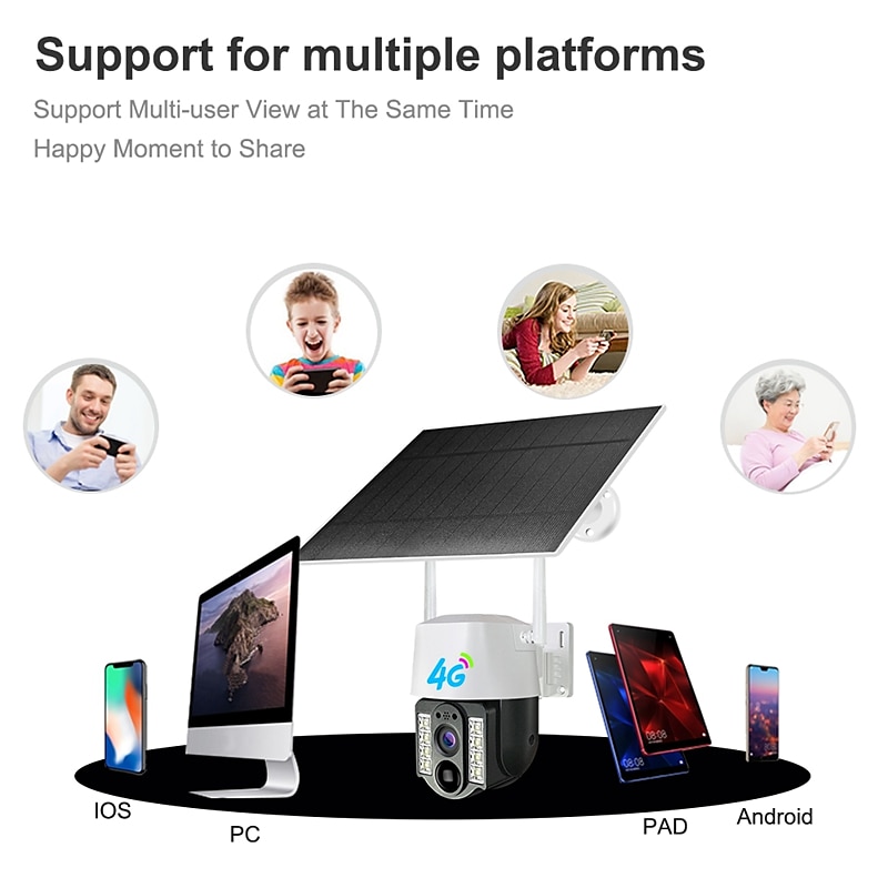 4G Sim Solar Panel Camera Wifi Outdoor CCTV Camara PIR Humanoid Detection Night Vision VC3-W Security Protection Built in Battery 2025 - $87.99 –P9