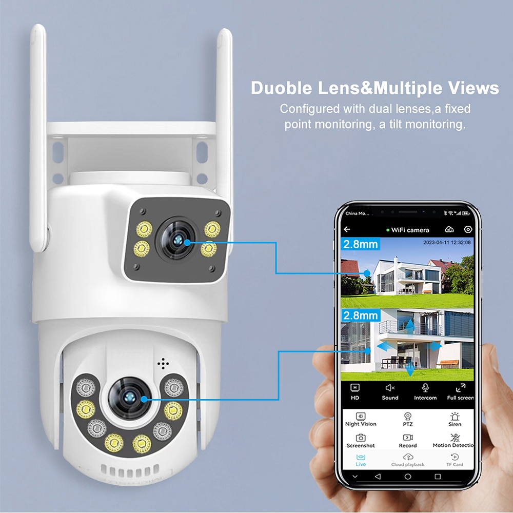 Didseth 4mp wifi ptz camera buiten dual-lens menselijk detecteren nachtzicht beveiliging cctv vedio surveillance ip camera 2025 - $52.99 –P11