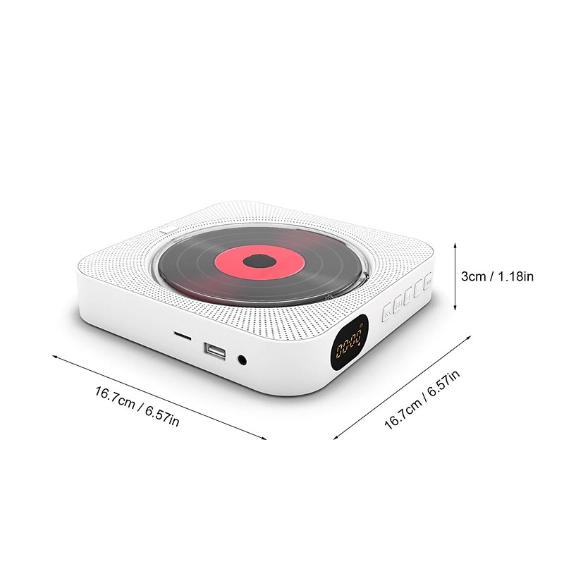 KC-909 Portable CD Player Built-in Speaker Stereo CD Players with Double 3.5mm Headphones Jack LED Screen Wall Mountable CD Music Player with IR Remote Control Supports CD/BT/FM/TF Card/AUX 2025 - $107.99 –P8