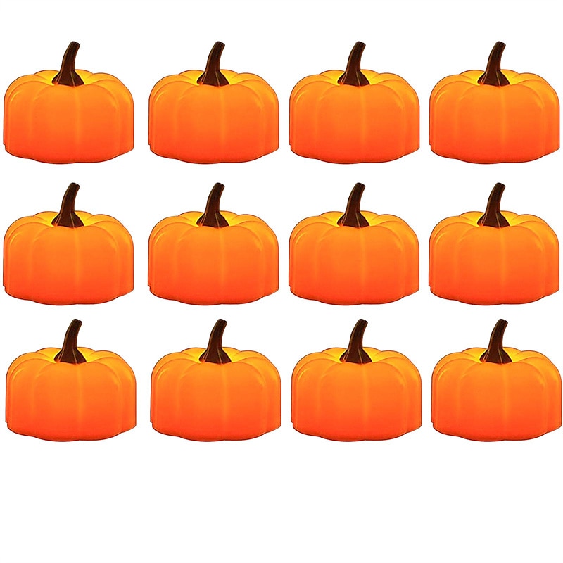 12db mini sütőtök gyertya lángmentes gyertya lámpák hálaadás sütőtök tealámpák led tea lámpák sütőtök gyertyák elemes őszi halloween hálaadás lakberendezési dekoráció 2025 - $14.49 –P8