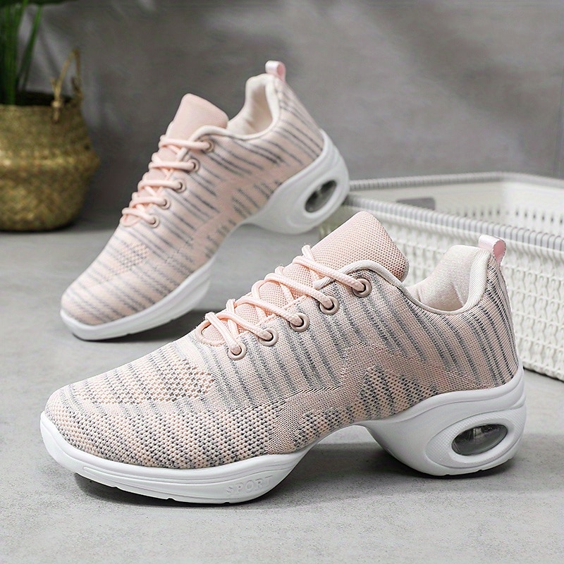 tênis de dança de malha leve femininos – sapatos de jazz respiráveis com cadarço para fitness, zumba e dança hip-hop de 2025 por $34.99 –P4