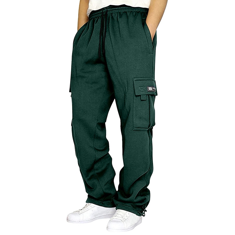 Men's Sweatpants Joggers Trousers Cargo Sweatpants Pocket Plain Comfort Breathable Outdoor Daily Going out Fashion Casual Dark Khaki Black 2025 - $18.49 –P13