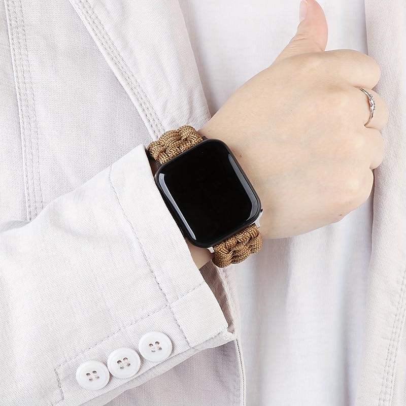 1 pacote Corda trançada artesanal Compatível com Pulseira Apple Watch 38mm 40mm 41mm 42mm 44mm 45mm 49mm Entrançado Elástico Ajustável Tecido pulseira de substituição para iwatch Ultra 2 Series 9 8 7 de 2025 por $12.99 –P6