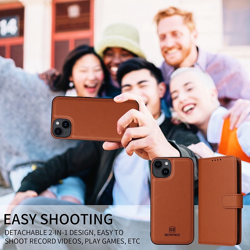 Phone Case For iPhone 17 Pro Max 17 Air 16 15 14 Pro Max Plus 13 12 11 Pro Max Mini Magnetic Adsorption Wallet Case with Stand Holder Magnetic Full Body Protective Solid Color TPU PU Leather 2025 - $16.99 –P5
