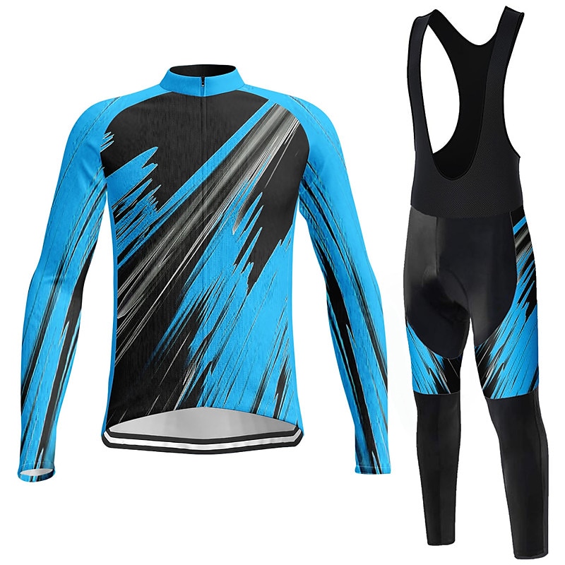 Herr Cykeltröja med Haklapp-tights Långärmad Bergscykling Vägcykling Vinter Gul Rubinrött Blå Grafisk Cykel Träningsdräkter 3D Tablett Andningsfunktion Snabb tork Bakficka Polyester Elastan sporter 2025 - $46.99 –P17