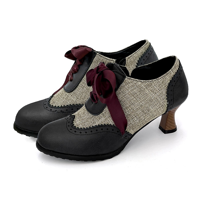 Femme Chaussures à Talons Escarpins Oxfords Chaussures Bullock Grandes Tailles Chaussures Vintage Soirée du quotidien Couleur unie Bloc de couleur Hiver Talon de chaton Bout rond Elégant de 2025 ? $59.99 –P4