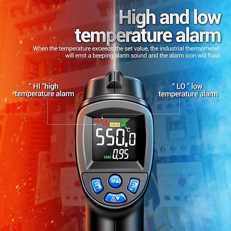 2025年 1 個 -50c-550c (-58f-1022f) 非接触デジタル赤外線温度計銃温度計 lcd スクリーンパイロメート (バッテリーなし) コレクション – $27.99 –P8