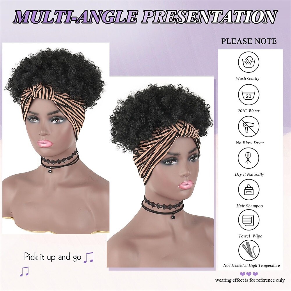 Afro Kinky Curly Wig Headband Wig Gray Wigs for Women Short Curly Afro Wig with Headband Attached Synthetic Gray Ombre Wig Womens Curly Real Hair Glueless Wig Gray Hair Wigs 4Inch 2025 - $24.99 –P3