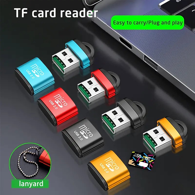 Mini TF Card Reader Lanyard Card Reader Plug And PlayApplicable To Computer Car Audio And Other USB Interface Equipment For Windows Mac OS Linux 2025 - $8.99 –P1