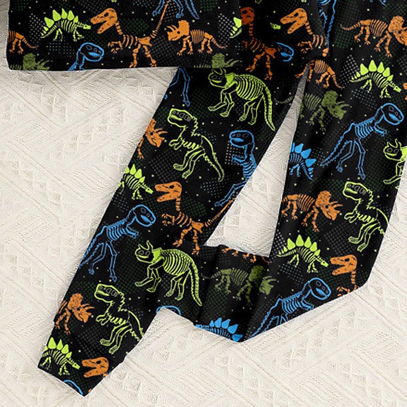 Boys 3D Dinosaur Pajama Sets Long Sleeve 3D Print Fall Winter Active Cool Daily Kids 3-12 Years Crew Neck Home Causal Indoor Regular Fit 2025 - $17.99 –P5