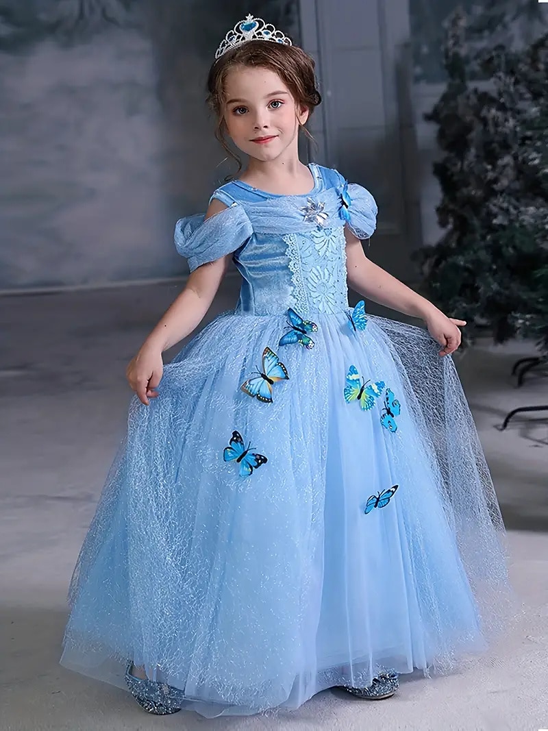 Regina delle nevi Gelido Principessa Elsa Abito da damigella Costume per festa a tema Abiti in tulle Cosplay for Ragazze Bambini Natale Carnevale Mascherata Matrimonio Ospite di nozze del 2026 a $48.99 –P6