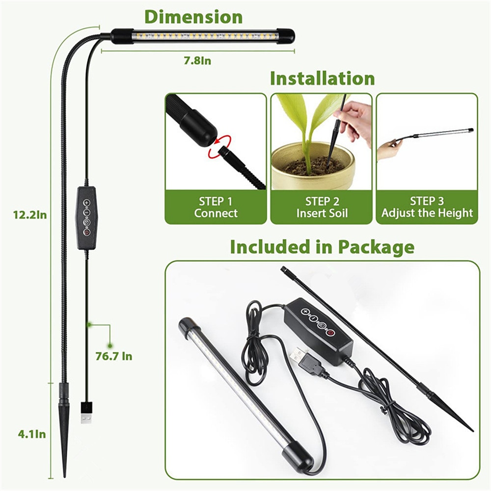 Grow Light Usb Phytolamp Voor Planten Volledig Spectrum Dimbare 4/8/12H Timer Fitolamp Verlichting Thuis bloem Zaailing Clip Phyto Lamp 2025 - $16.99 –P2