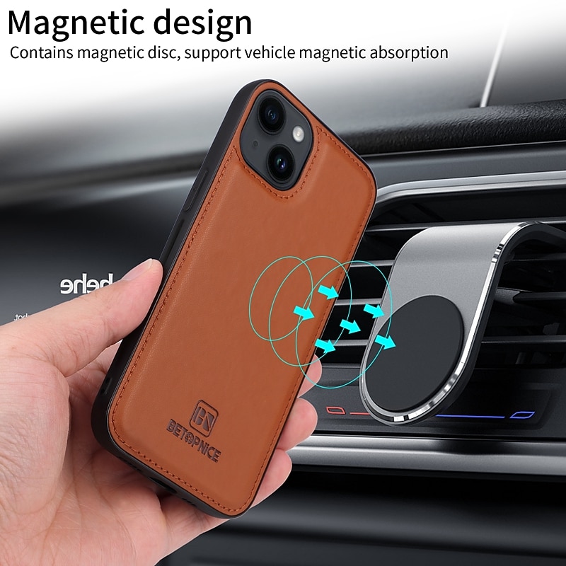 Phone Case For iPhone 17 Pro Max 17 Air 16 15 14 Pro Max Plus 13 12 11 Pro Max Mini Magnetic Adsorption Wallet Case with Stand Holder Magnetic Full Body Protective Solid Color TPU PU Leather 2025 - $16.99 –P10