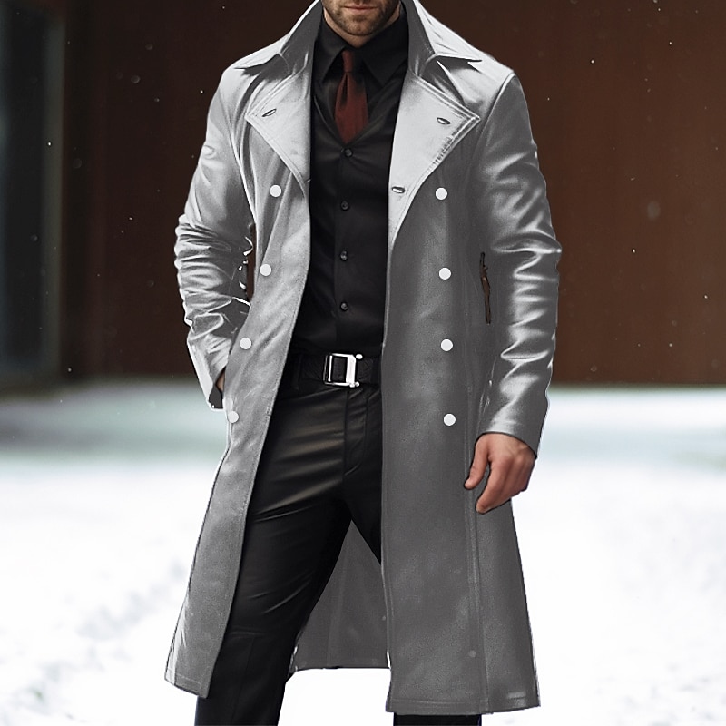 Per uomo Giacca in Ecopelle Cappotto Invernale Giacca di transizione Cappotto da marinaio Trench Ufficio & Carriera Abbigliamento quotidiano Inverno PU Calore Termico Antivento Capispalla del 2026 a $67.99 –P3