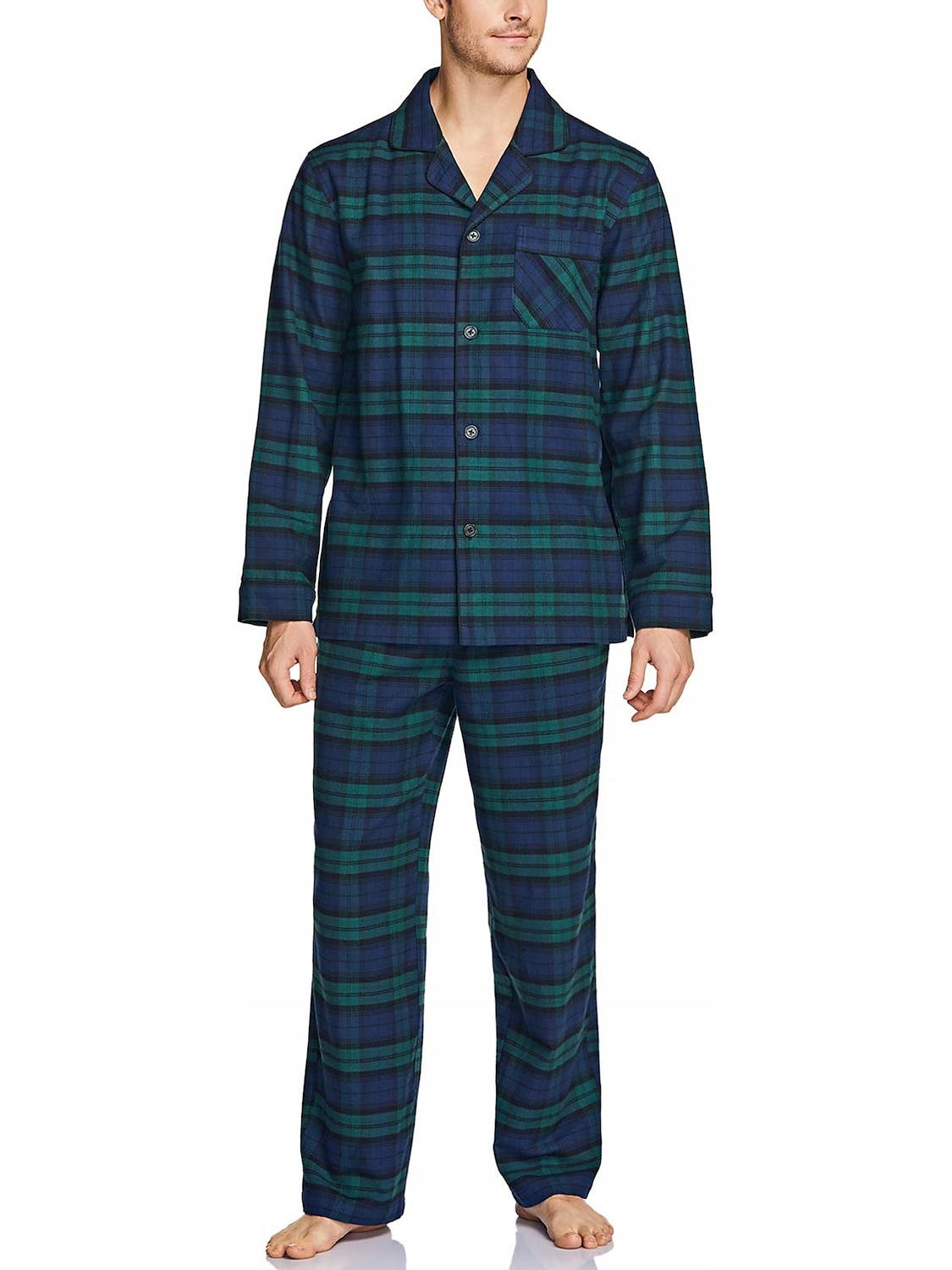 Homens Loungewear Roupa de Dormir Conjunto de Pijama Top e calça de pijama 2 Peças Xadrez à moda Casual Conforto Casa Diário Algodão Conforto Lapela Manga Longa Camisa Social Calça Com Cordão Cintura de 2025 por $30.99 –P14