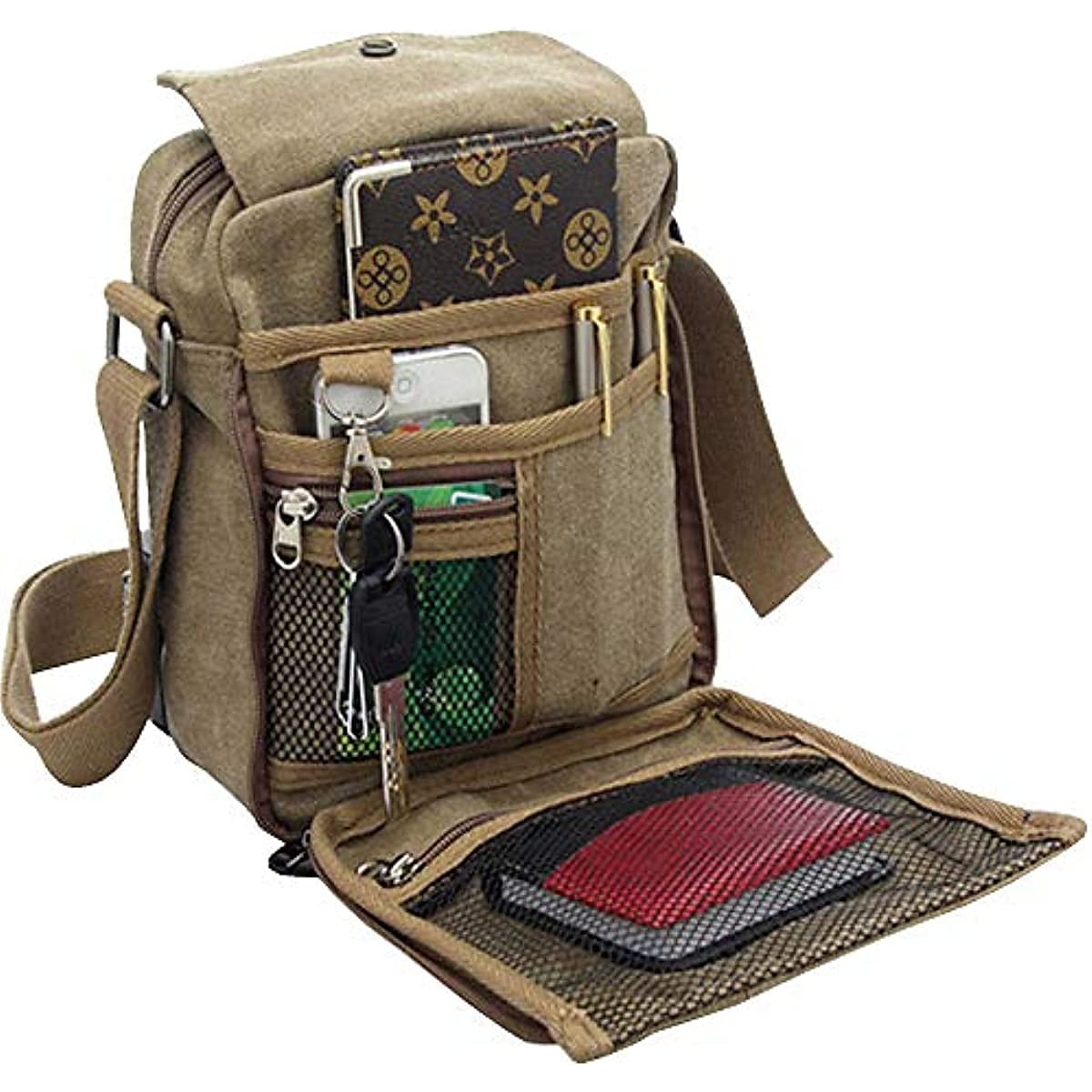 Men's Canvas Crossbody Shoulder Bag – Multi-Pocket Travel Messenger Bag with Zipper Compartments for Outdoor, Commuting, and Daily Use 2026 - $19.99 –P8