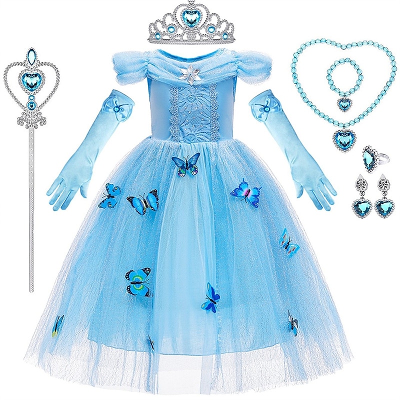 Regina delle nevi Gelido Principessa Elsa Abito da damigella Costume per festa a tema Abiti in tulle Cosplay for Ragazze Bambini Natale Carnevale Mascherata Matrimonio Ospite di nozze del 2026 a $48.99 –P1