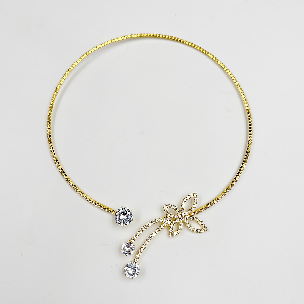 choker halsband strass dammode enkel elegant klassisk fjäril cirkel halsband för bröllopsdag bröllop gäst klänning för att imponera 2025 2025 - $8.99 -P5