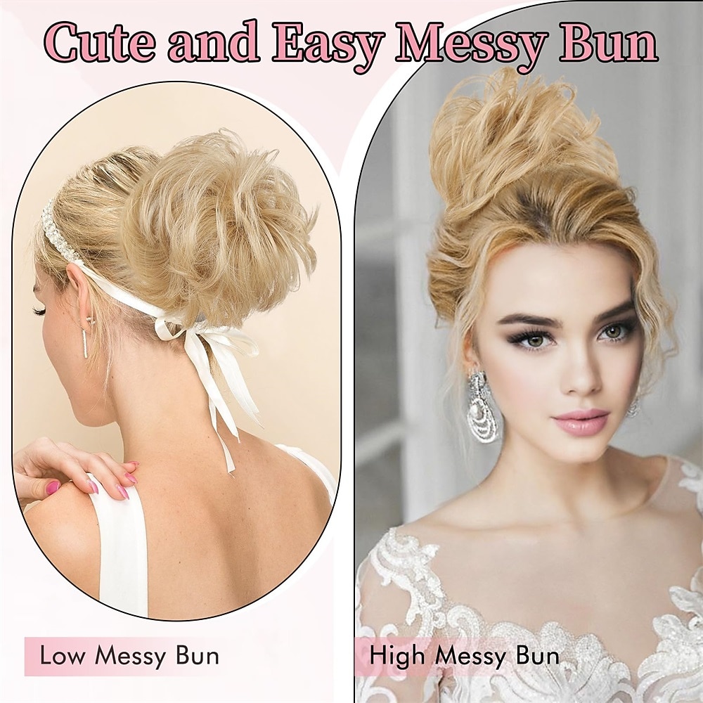 Chignons Knot Clip-in Synthetisch haar Haar stuk Haarextensies Gekruld Feest Alledaagse kleding Feesten & Uitgaan A1 A2 A3 2026 - $16.49 –P10