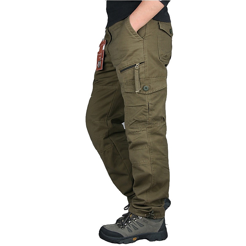 Per uomo Pantaloni cargo Pantaloni tattici Pantaloni Compatto Pantaloni da lavoro Multi tasca Gamba dritta Liscio All'aperto Sport Lunghezza intera Ufficio Sport Sportivo Sport Nero Giallo del 2025 a $30.99 –P4