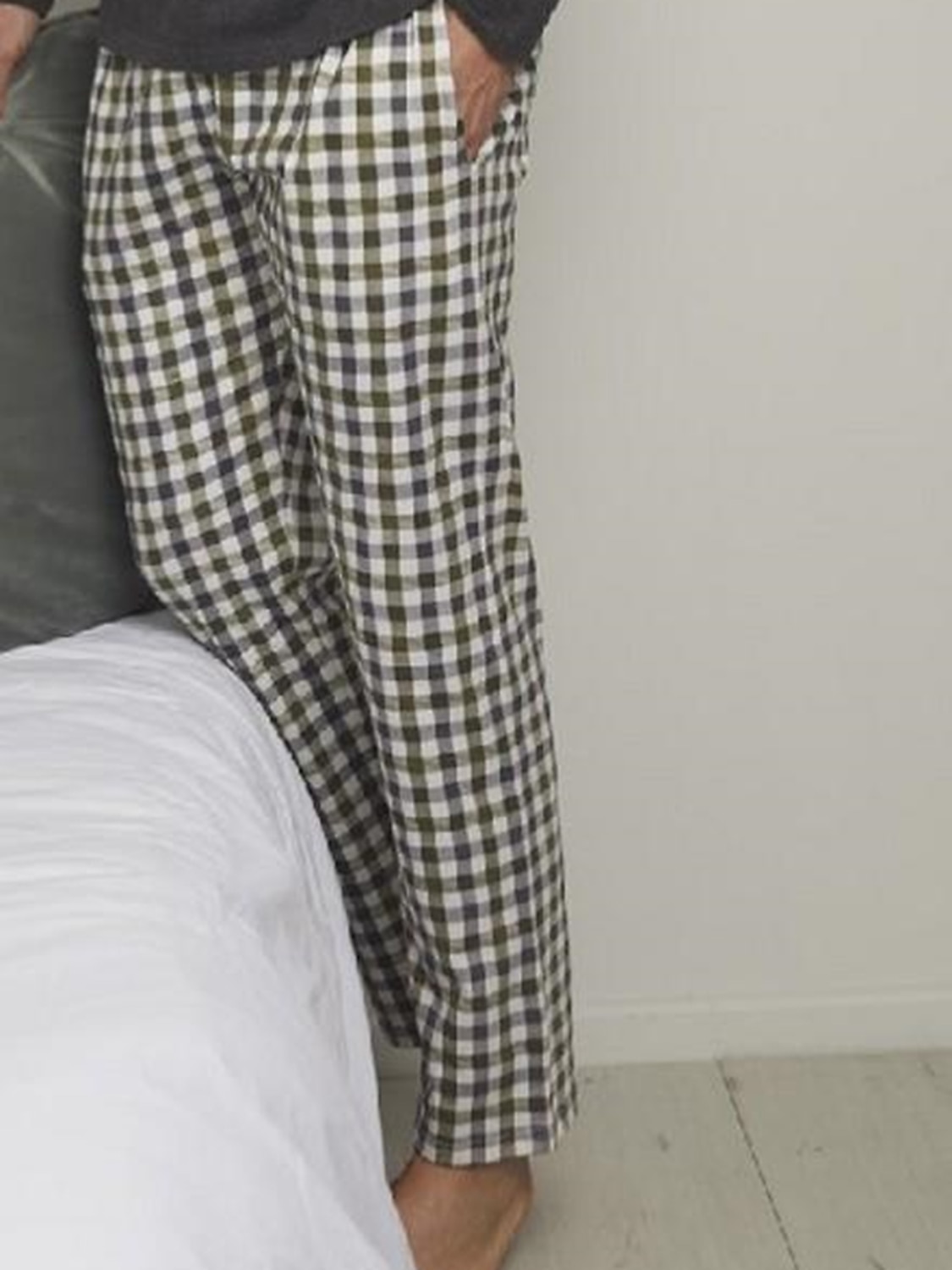 Herren Hausanzug Schlafanzüge Schlafanzug Set Pyjama-Oberteil und Hose 2 Stück Plaid Stilvoll Brautkleider schlicht Komfort Heim Täglich Baumwollmischung Komfort Rundhalsausschnitt Langarm T Shirt 2026 - $35.99 –P7