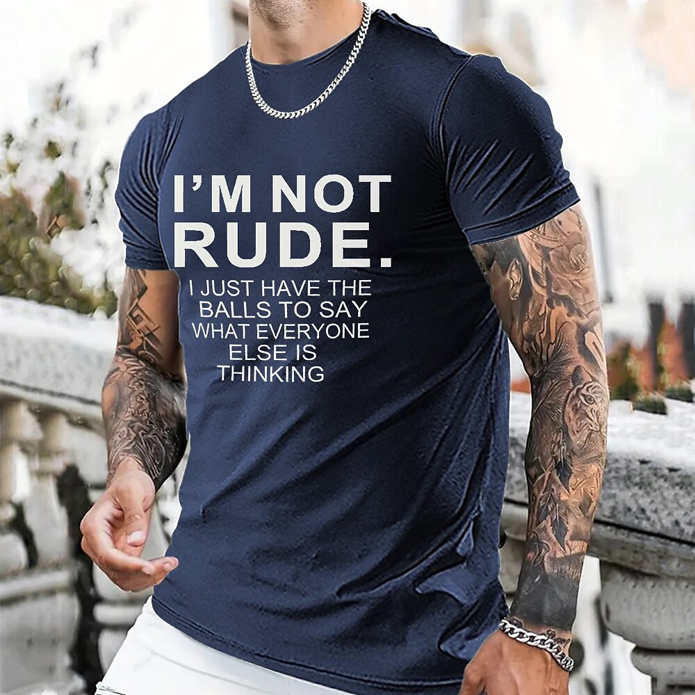 Pánské Text Grafická trička Slogan trička Tričko Top Krátký rukáv tričko 3D tisk Tričkový Košile Designové Na běžné nošení Velký a vysoký ulice Denní nošení Dovolená Černá Armádní zelená Tmavomodrá 2025 - $15.99 –P4