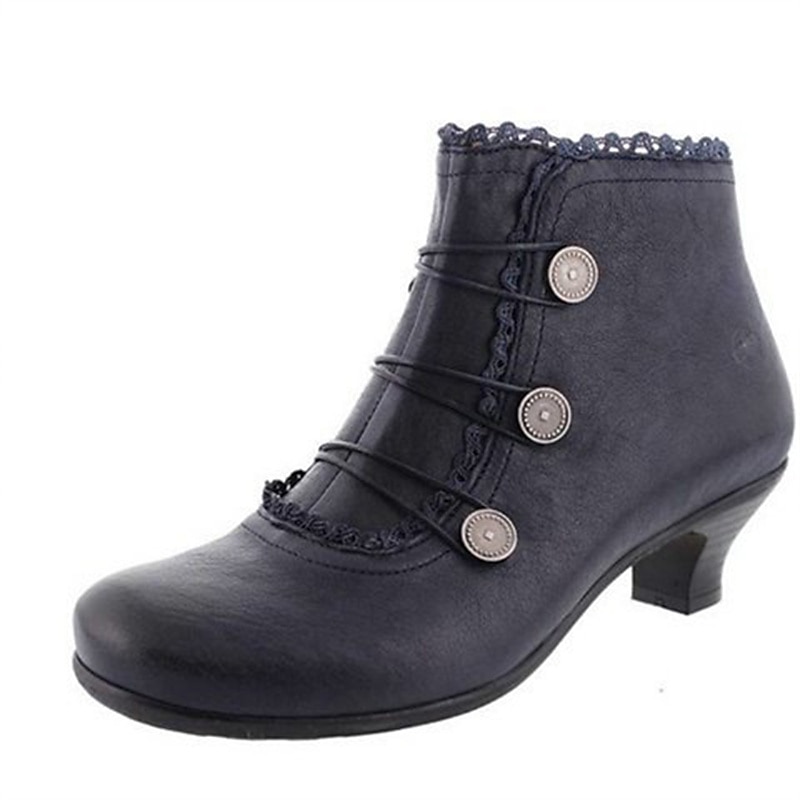 Women's Victorian Black Lace-Trimmed Button Ankle Boots - Perfect for Vintage Themed Events and Casual Elegance 2025 - $42.99 –P9