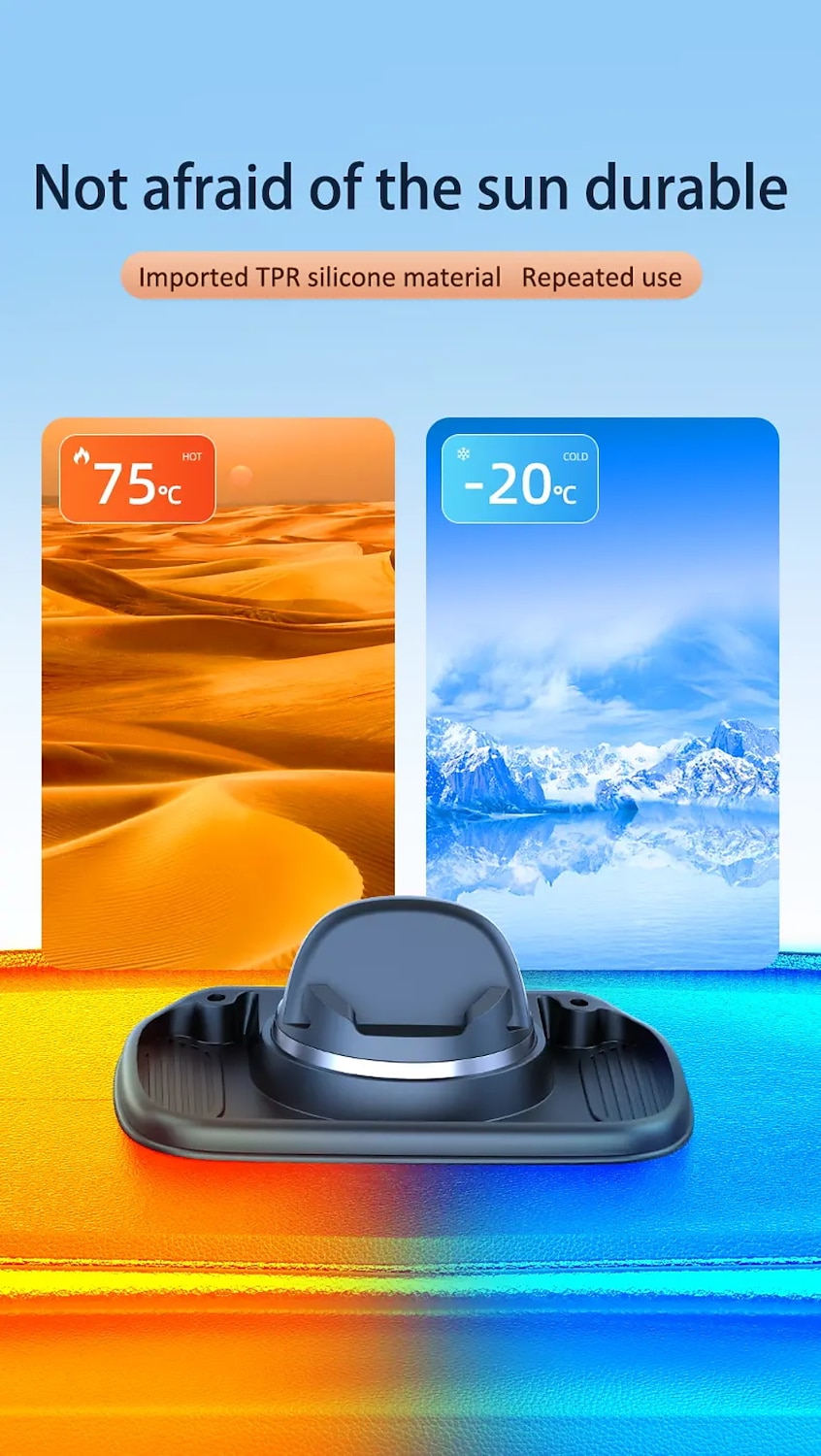 Multifunctional Car Phone Holder, 360-degree Rotating Dashboard Mobile Phone Holder, Car Navigation Anti-slip Holder, Suitable For Car Dashboard Anti-slip Mat Suitable For All Phones 2025 - $22.99 –P7