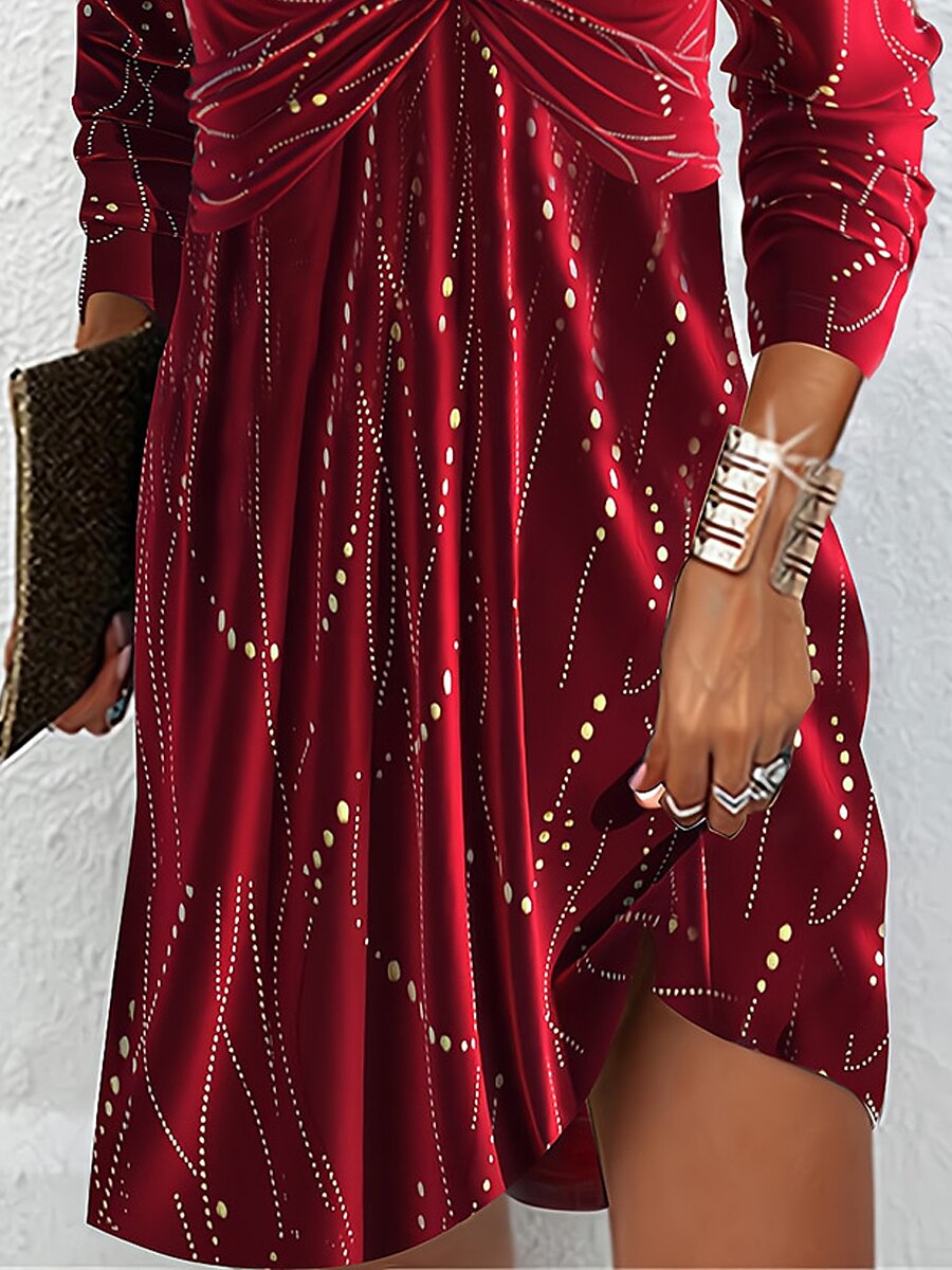 Women's Velvet Dress Party Dress Cocktail Dress Velvet Ruched Sparkly V Neck Long Sleeve Mini Dress Winter Dress Elegant Wine Spring Fall 2025 - $41.99 –P2