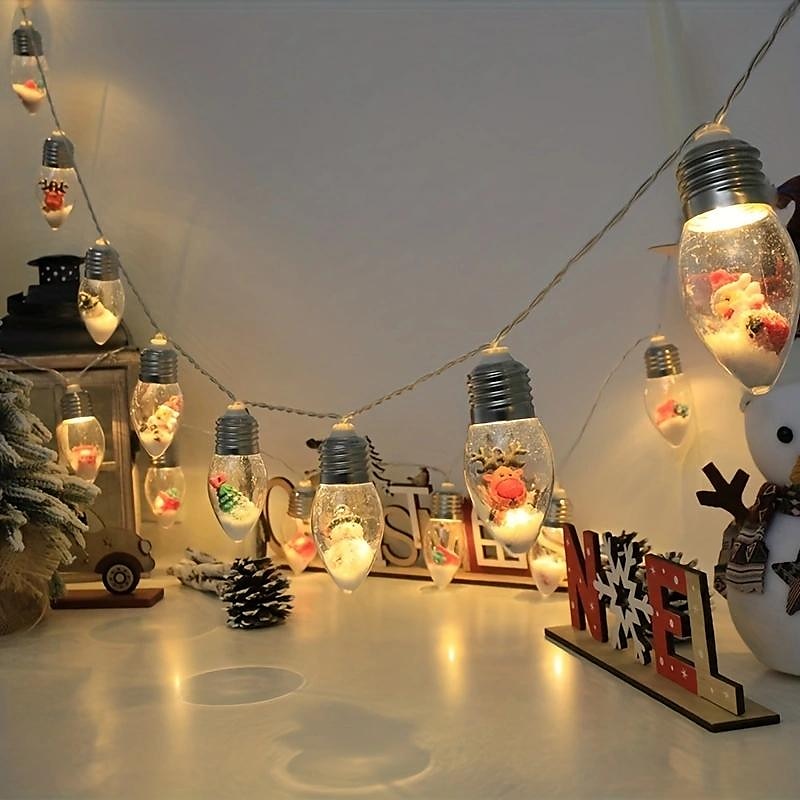 Christmas Snow Globe String Lights For Wishing Bottle Garden Backyard Patio Wedding Party Indoor Outdoor Xmas Decorations, Powered By Battery Box(No Batteries) 2025 - $12.99 –P4