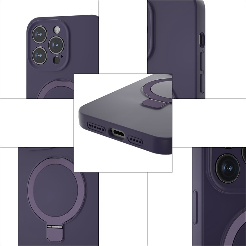 puhelin Etui Käyttötarkoitus iPhone 13 12 Pro Max Takakuori Magsafen kanssa Tukee langatonta latausta Tukijalka Iskunkestävä Yhtenäinen väri silikageeli Silikoni 2025 - $20.99 –P6