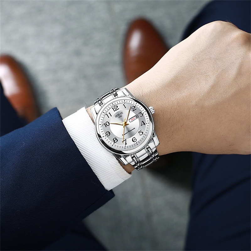 Ceasuri de lux pentru bărbați cu lumină impermeabile din oțel inoxidabil ceas cu cuarț dată calendar ceas de afaceri Relogio Masculino 2026 - $20.99 –P9
