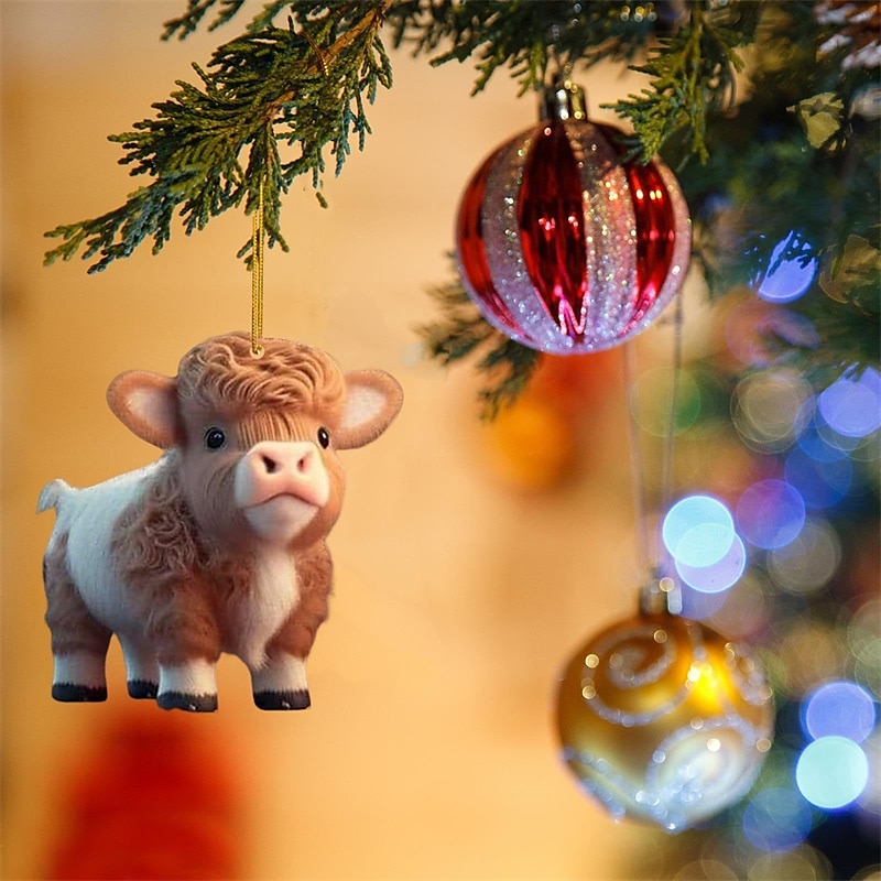 1 stk bedårende tegneserie kubil sjarm - perfekt for juletrepynt & bilinteriørtilbehør! 2025 - $9.99 –P4