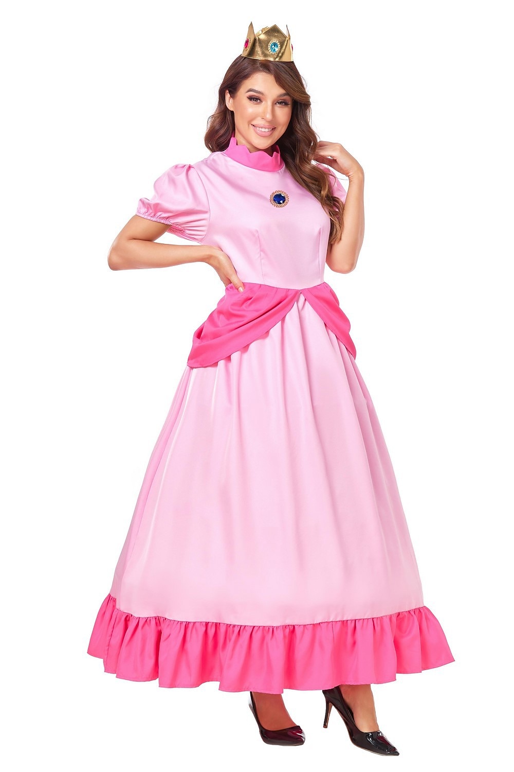 Super Bros Prinsessa Peach Cosplay-Asut Aikuisten Naisten Cosplay Karnevaali Suoritus Halloween Karnevaali Naamiaiset Mardi Gras Helppo karnevaaliasu 2025 - $50.99 -P4