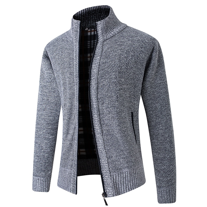 Per uomo Cardigan Maglione Maglione con zip A coste Maglia Standard Tasche Lavorato a maglia Liscio Colletto alla coreana Top caldi Contemporaneo moderno Da tutti i giorni Per uscire Abbigliamento del 2025 a $24.99 –P6