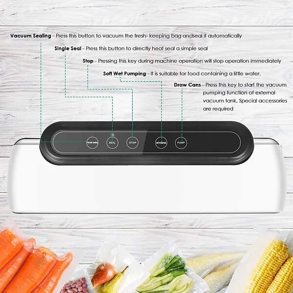 Vacuum Sealer Machine Automatic Food Sealer for Food Savers w/Starter Kit Led Indicator Lights Easy to Clean Dry & Moist Food Modes 2025 - $55.99 –P6