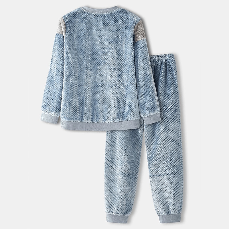 Per uomo loungewear Pigiami Set pigiama Top e pantalone del pigiama 2 pezzi Liscio Moda Informale Comoda Interni Giornaliero Flanella Comfort Girocollo Manica lunga Pullover Pantaloni da jogger Vita del 2025 a $49.99 –P12
