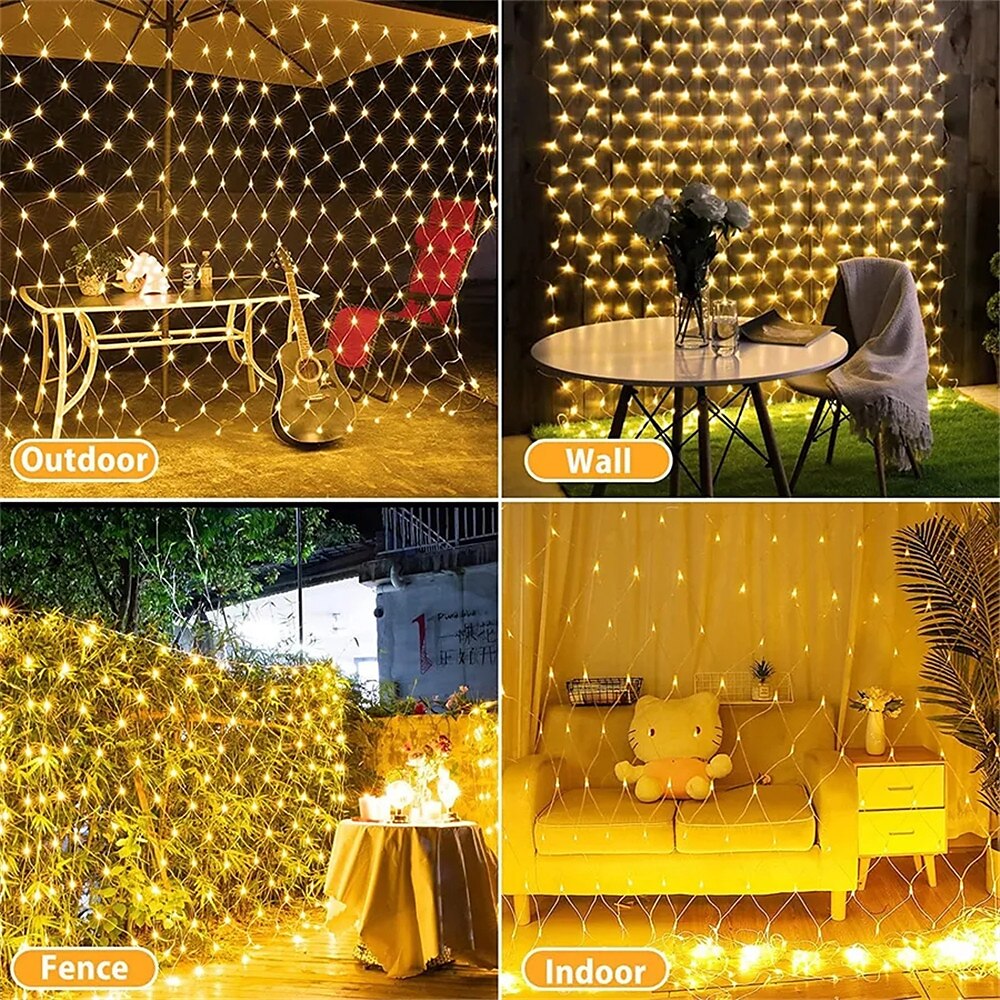 elegante festa di ricevimento di nozze 1.5*1.5m 3*2m led string luci di natale ghirlanda di rete maglia fata paesaggio luce strada matrimonio decorazione di natale lampada del 2025 a $11.49 –P5