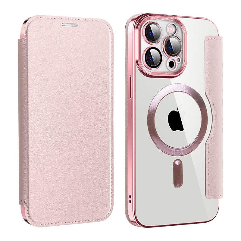 Coque de téléphone MagSafe avec dos transparent et fente pour carte – couvercle rétro cuir PU pour iPhone 16e 16 15 Pro Max Plus 14 13 12 11 de 2025 ? $22.99 –P15